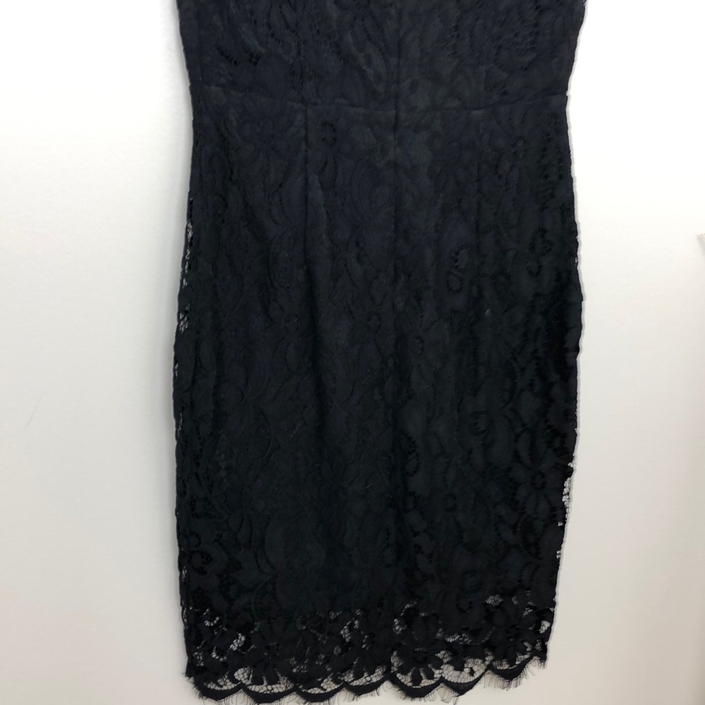 Lulu’s Black Lace Bodycon V-Neck Mini Dress Size XS - Picture 7 of 8